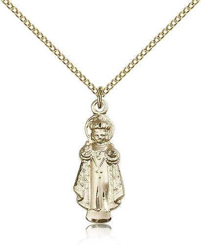 Infant of Prague Medal, Gold Filled - Gold-tone