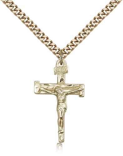 Nail Crucifix Pendant, Gold Filled - Gold-tone