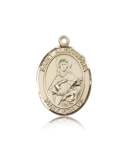 St. Alexandra Medal, 14 Karat Gold, Large - 14 KT Yellow Gold