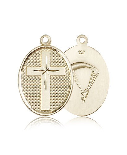 Paratrooper Cross Pendant, 14 Karat Gold - 14 KT Yellow Gold