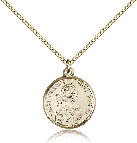 St. Philomena Medal, Gold Filled - Gold-tone