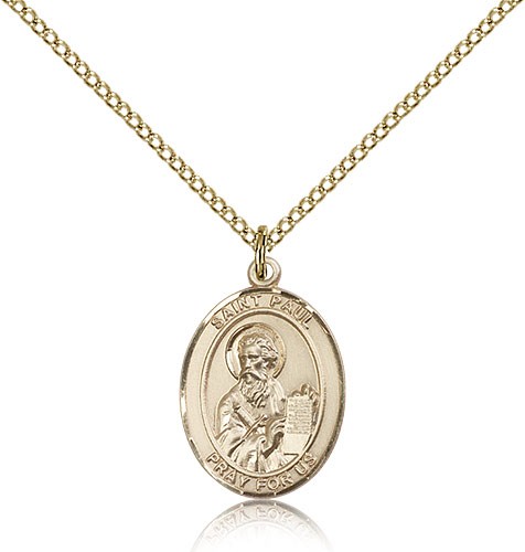 St. Paul the Apostle Medal, Gold Filled, Medium - Gold-tone