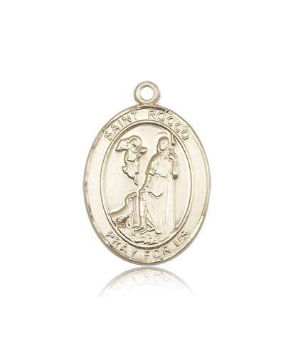 St. Rocco Medal, 14 Karat Gold, Large - 14 KT Yellow Gold