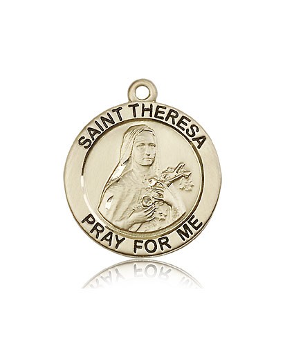 St. Theresa Medal, 14 Karat Gold - 14 KT Yellow Gold