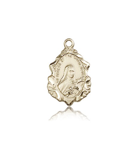 St. Theresa Medal, 14 Karat Gold - 14 KT Yellow Gold