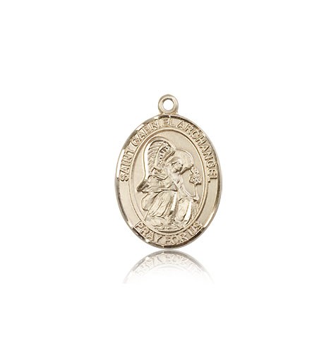 St. Gabriel the Archangel Medal, 14 Karat Gold, Medium - 14 KT Yellow Gold
