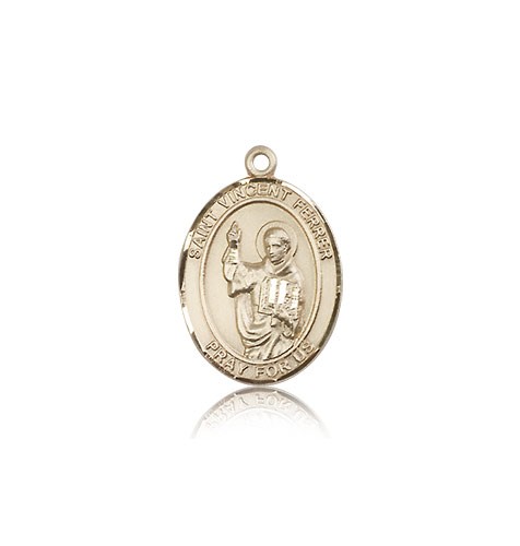 St. Vincent Ferrer Medal, 14 Karat Gold, Medium - 14 KT Yellow Gold