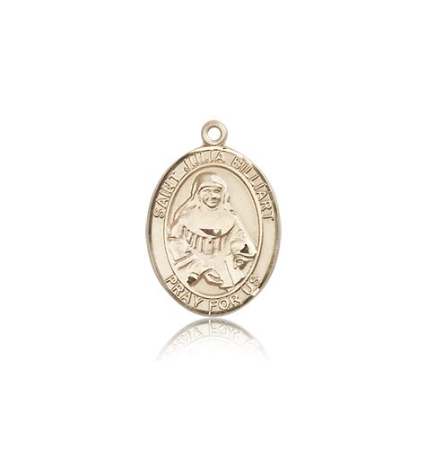 St. Julia Billiart Medal, 14 Karat Gold, Medium - 14 KT Yellow Gold