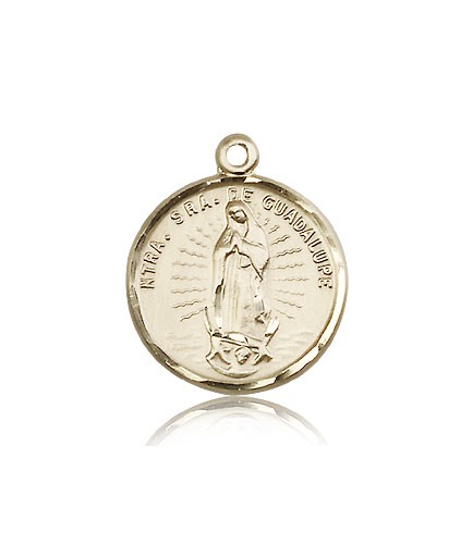 Our Lady of Guadalupe Medal, 14 Karat Gold - 14 KT Yellow Gold