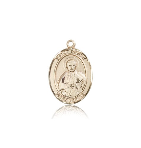 St. Pius X Medal, 14 Karat Gold, Medium - 14 KT Yellow Gold