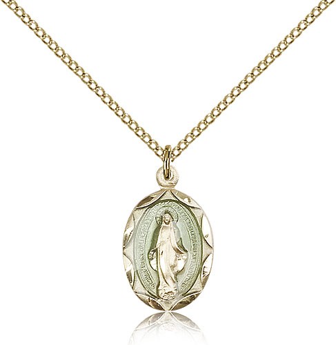 Miraculous Medal, Gold Filled - Gold-tone