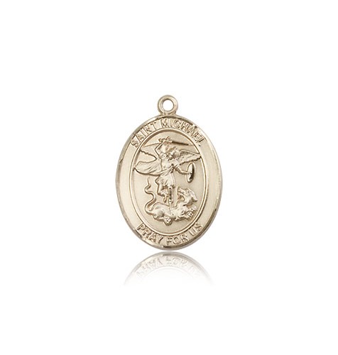 St. Michael the Archangel Medal, 14 Karat Gold, Medium - 14 KT Yellow Gold