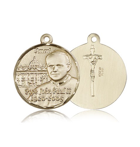 Pope John Paul II Vatican Medal, 14 Karat Gold - 14 KT Yellow Gold