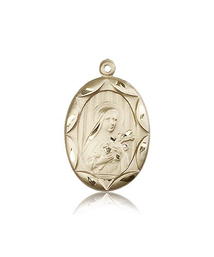 St. Theresa Medal, 14 Karat Gold - 14 KT Yellow Gold