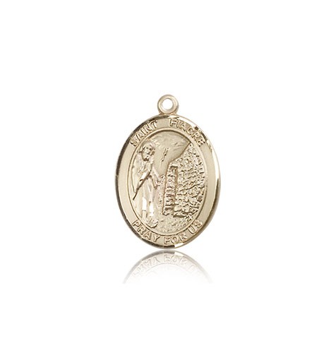 St. Fiacre Medal, 14 Karat Gold, Medium - 14 KT Yellow Gold