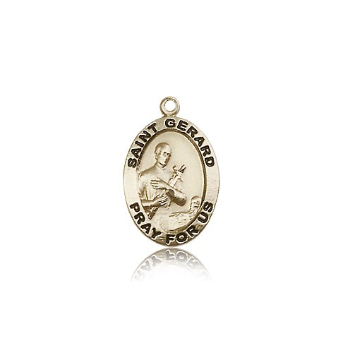 St. Gerard Majella Medal, 14 Karat Gold - 14 KT Yellow Gold