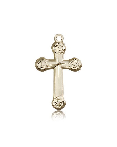 Cross Pendant, 14 Karat Gold - 14 KT Yellow Gold