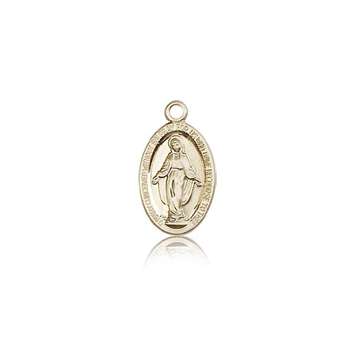 Miraculous Medal, 14 Karat Gold - 14 KT Yellow Gold