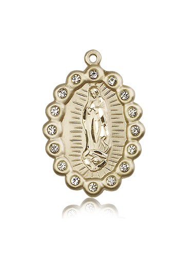 Our Lady of Guadalupe Medal, 14 Karat Gold - 14 KT Yellow Gold