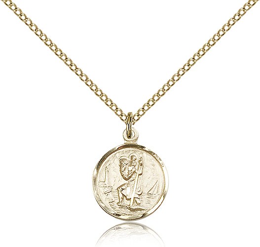 St. Christopher Medal, Gold Filled - Gold-tone