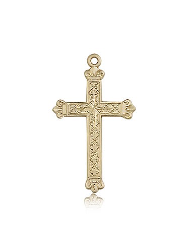 Cross Pendant, 14 Karat Gold - 14 KT Yellow Gold