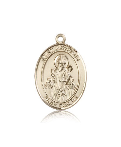 St. Nicholas Medal, 14 Karat Gold, Large - 14 KT Yellow Gold