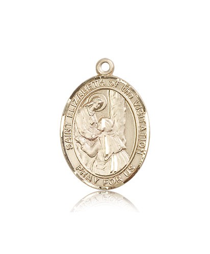 St. Elizabeth of the Visitation Medal, 14 Karat Gold, Large - 14 KT Yellow Gold