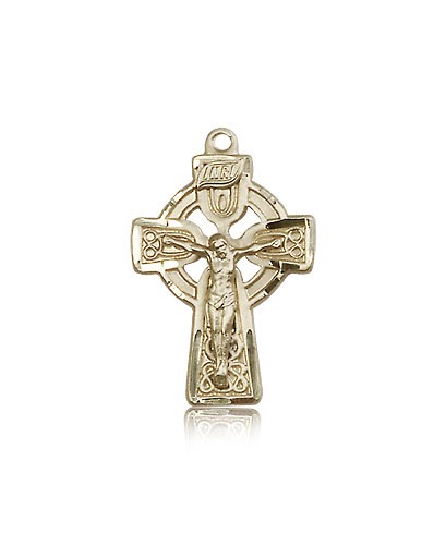 Celtic Crucifix Pendant, 14 Karat Gold - 14 KT Yellow Gold
