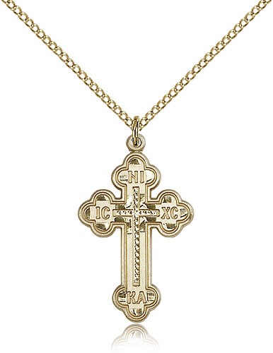 Russian Cross Pendant, Gold Filled - Gold-tone