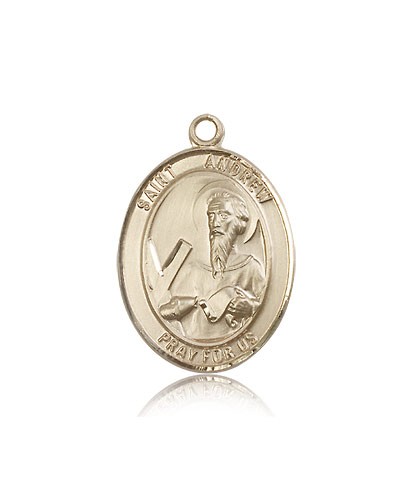 St. Andrew the Apostle Medal, 14 Karat Gold, Large - 14 KT Yellow Gold