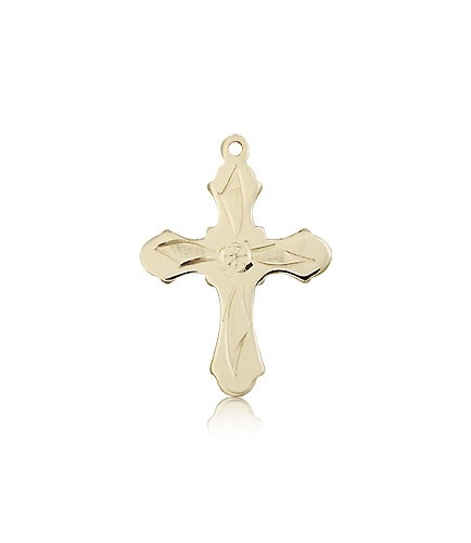 Cross Pendant, 14 Karat Gold - 14 KT Yellow Gold