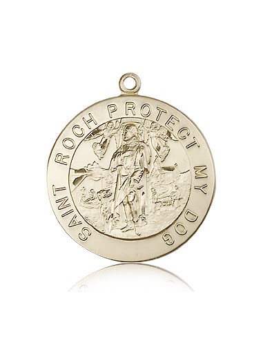 St. Roch Medal, 14 Karat Gold - 14 KT Yellow Gold