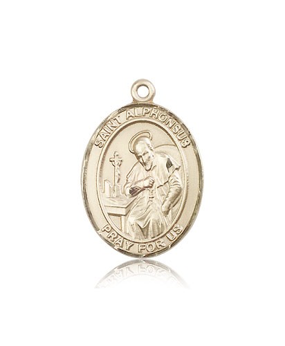 St. Alphonsus Medal, 14 Karat Gold, Large - 14 KT Yellow Gold