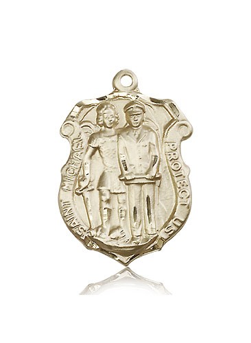 St. Michael the Archangel Medal, 14 Karat Gold - 14 KT Yellow Gold