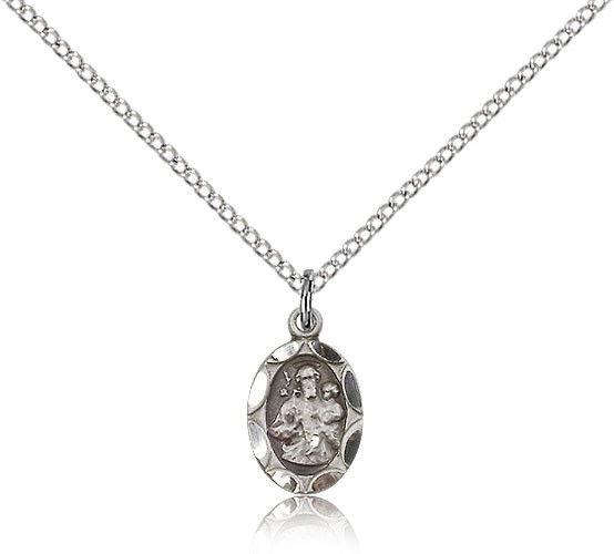 St. Joseph Medal, Sterling Silver - 18&quot; 1.2mm Sterling Silver Chain + Clasp