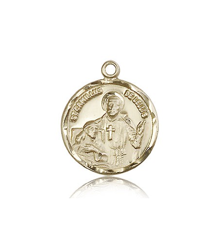 St. Camillus of Lellis Medal, 14 Karat Gold - 14 KT Yellow Gold