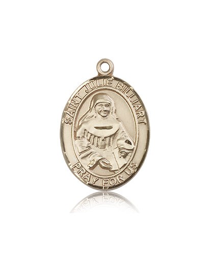 St. Julie Billiart Medal, 14 Karat Gold, Large - 14 KT Yellow Gold
