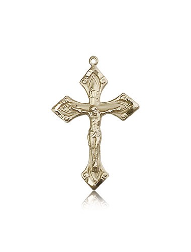 Crucifix Pendant, 14 Karat Gold - 14 KT Yellow Gold