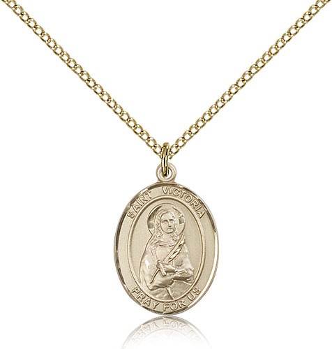 St. Victoria Medal, Gold Filled, Medium - Gold-tone