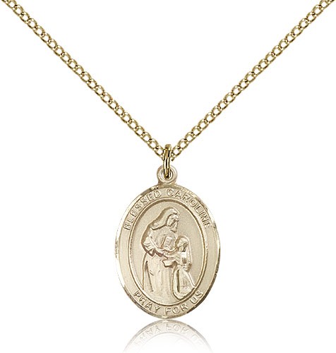 Blessed Caroline Gerhardinger Medal, Gold Filled, Small - Gold-tone