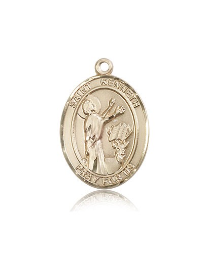 St. Kenneth Medal, 14 Karat Gold, Large - 14 KT Yellow Gold