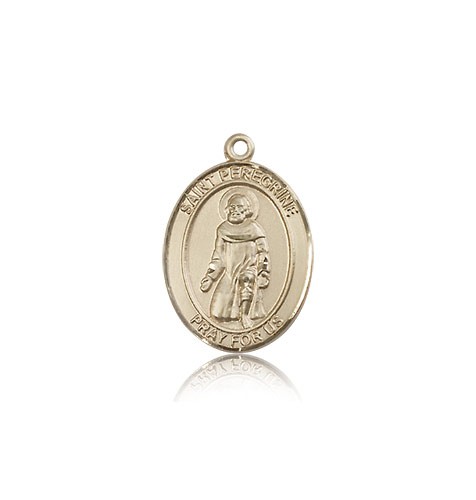 St. Peregrine Laziosi Medal, 14 Karat Gold, Medium - 14 KT Yellow Gold