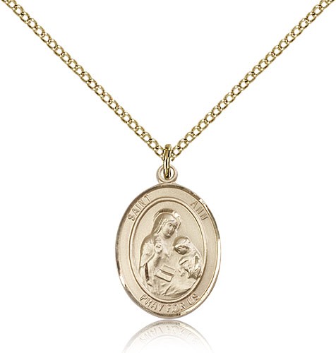 St. Ann Medal, Gold Filled, Medium - Gold-tone