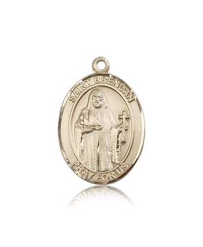 St. Brendan the Navigator Medal, 14 Karat Gold, Large - 14 KT Yellow Gold