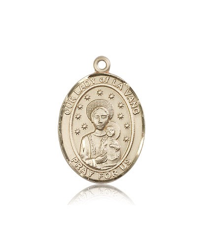 Our Lady of La Vang Medal, 14 Karat Gold, Large - 14 KT Yellow Gold