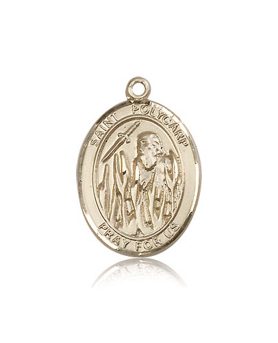 St. Polycarp of Smyrna Medal, 14 Karat Gold, Large - 14 KT Yellow Gold