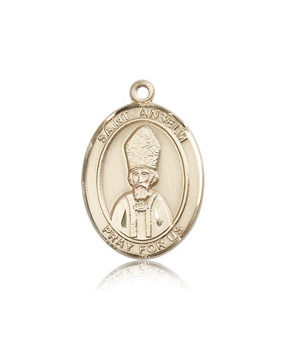 St. Anselm of Canterbury Medal, 14 Karat Gold, Large - 14 KT Yellow Gold