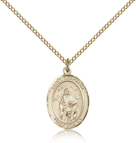 St. Deborah Medal, Gold Filled, Medium - Gold-tone