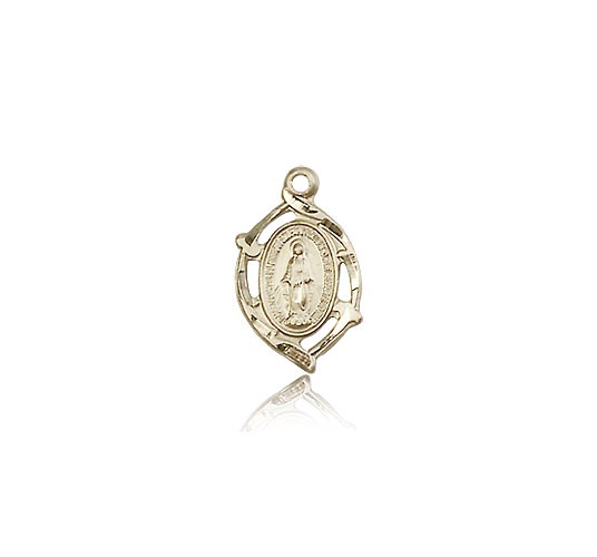 Miraculous Medal, 14 Karat Gold - 14 KT Yellow Gold