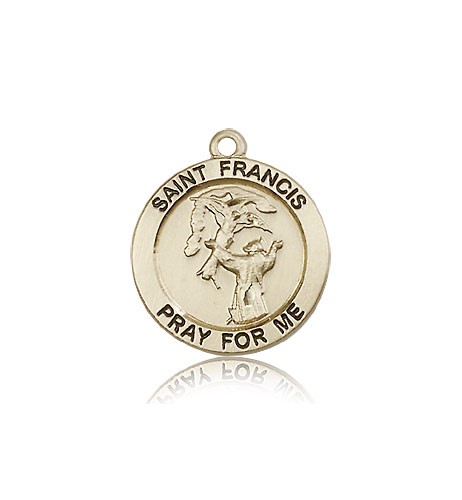 St. Francis Medal, 14 Karat Gold - 14 KT Yellow Gold